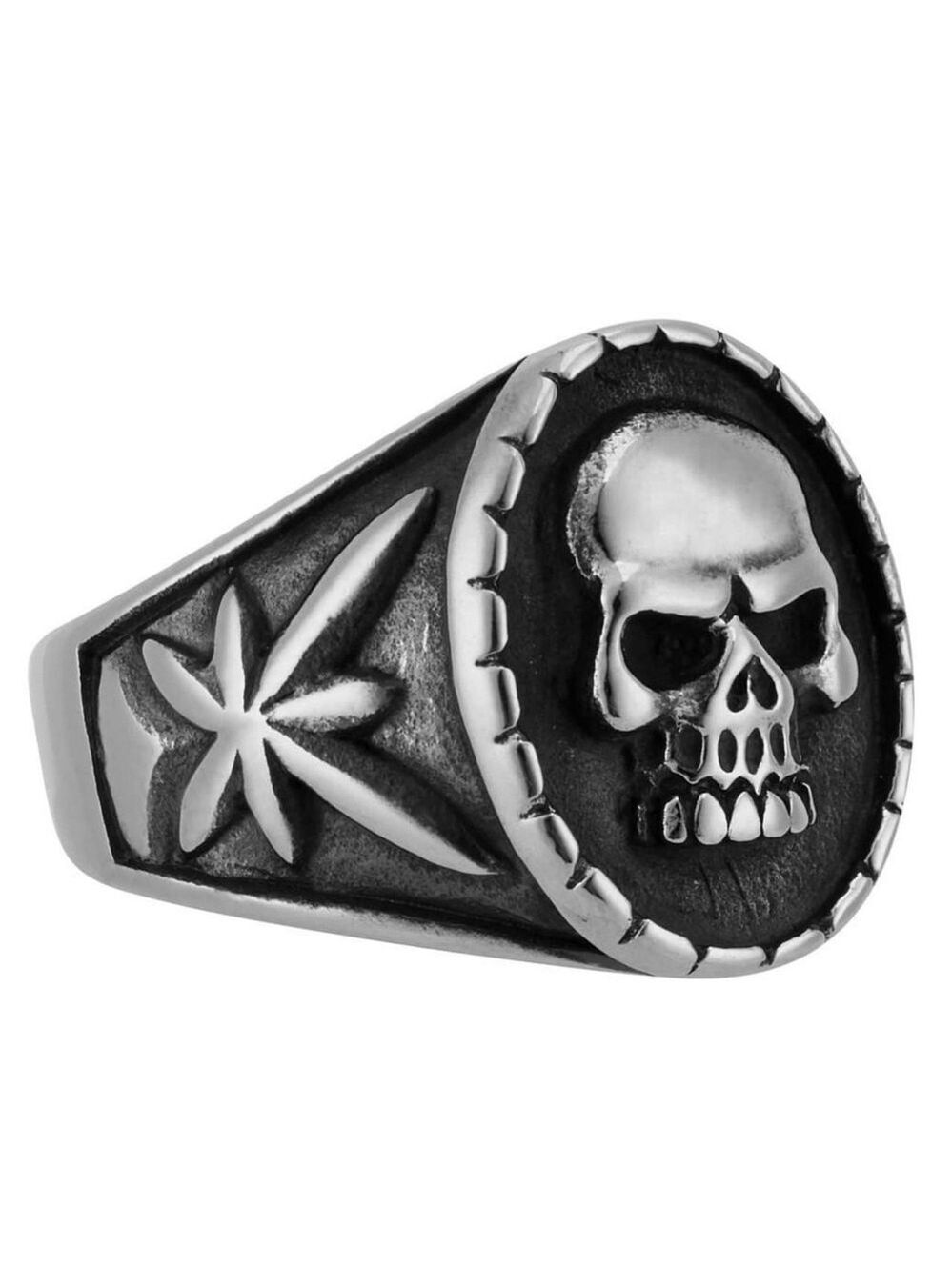 NEW Ed Hardy Men's Skull Stainless Steel Silver Metal Skull Ring Size 11